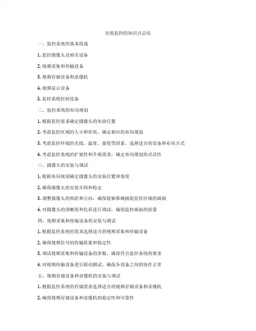 安装监控的知识点总结
