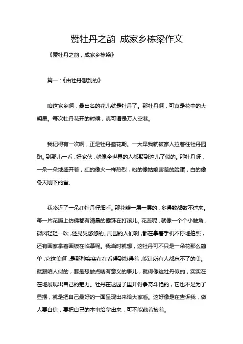 赞牡丹之韵 成家乡栋梁作文