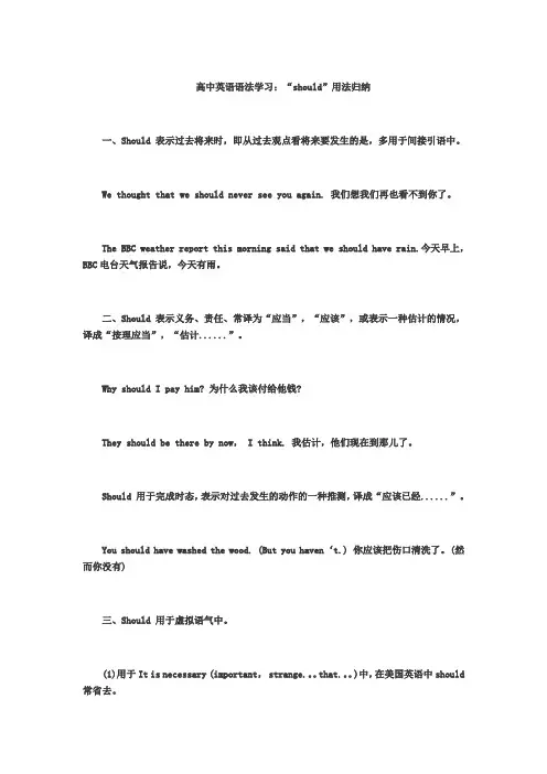 should 的用法