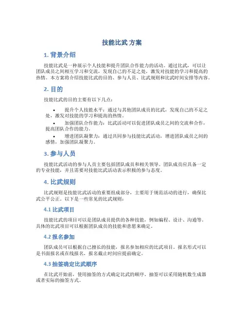 技能比武 方案