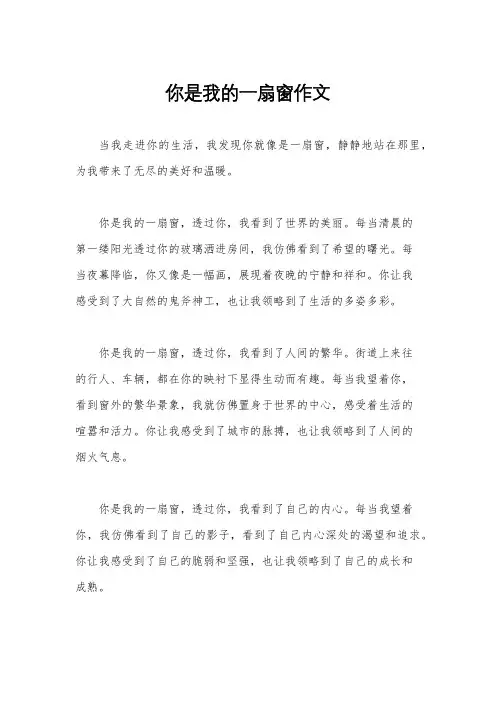 你是我的一扇窗作文
