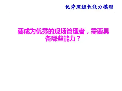 精选优秀班组长成长模型分析