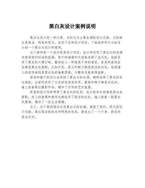 黑白灰设计案例说明