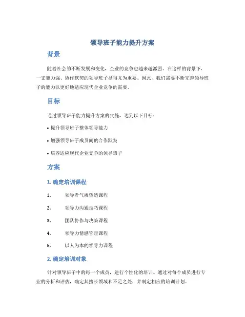 领导班子能力提升方案