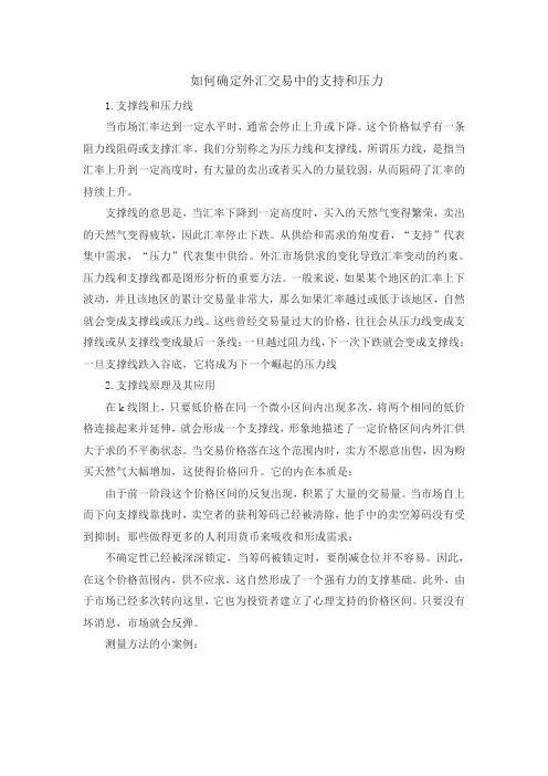 如何确定外汇交易中的支持和压力？