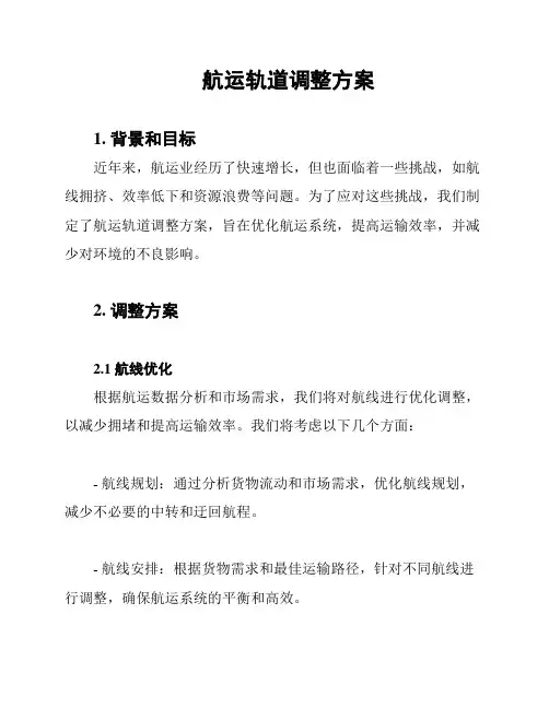航运轨道调整方案