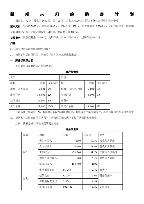 个人理财规划之买房规划案例