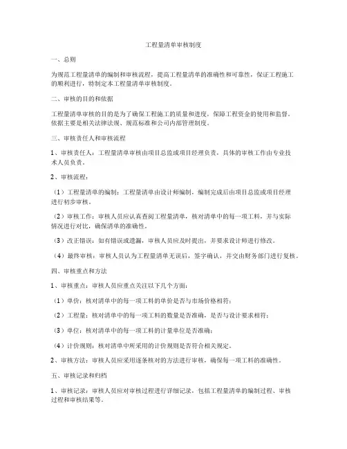 工程量清单审核制度