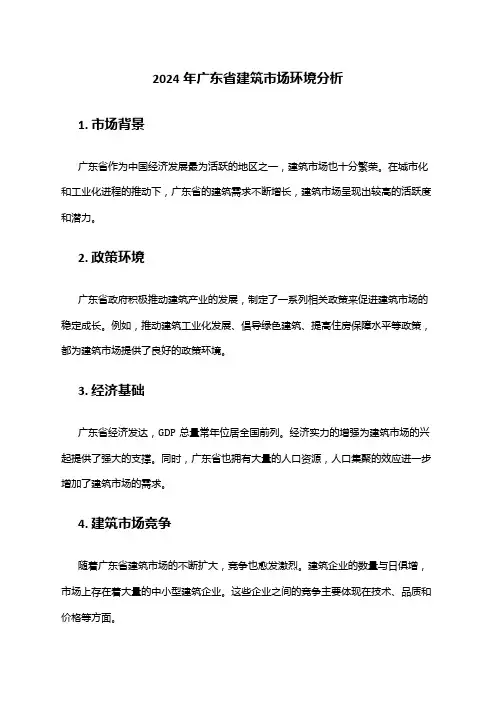2024年广东省建筑市场环境分析
