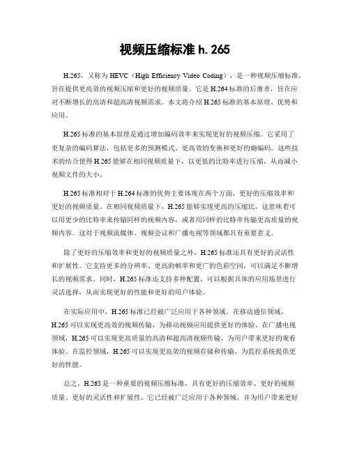 视频压缩标准h.265