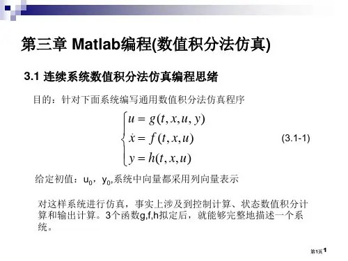 连续系统数值积分法仿真Matlab编程公开课一等奖优质课大赛微课获奖课件