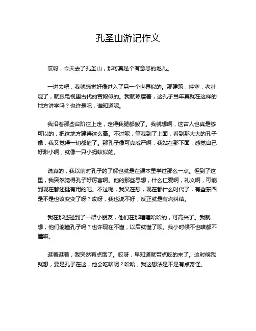 孔圣山游记作文