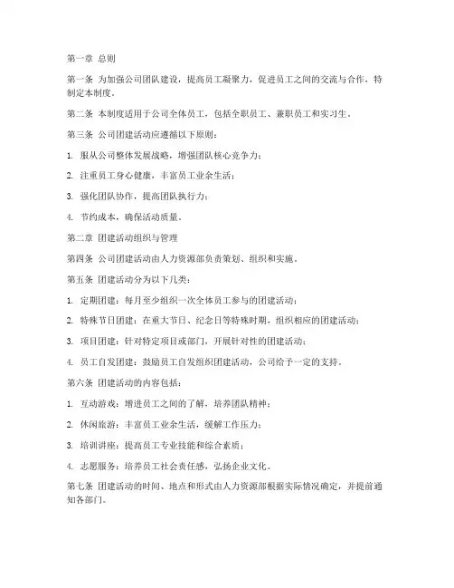 公司团建管理制度