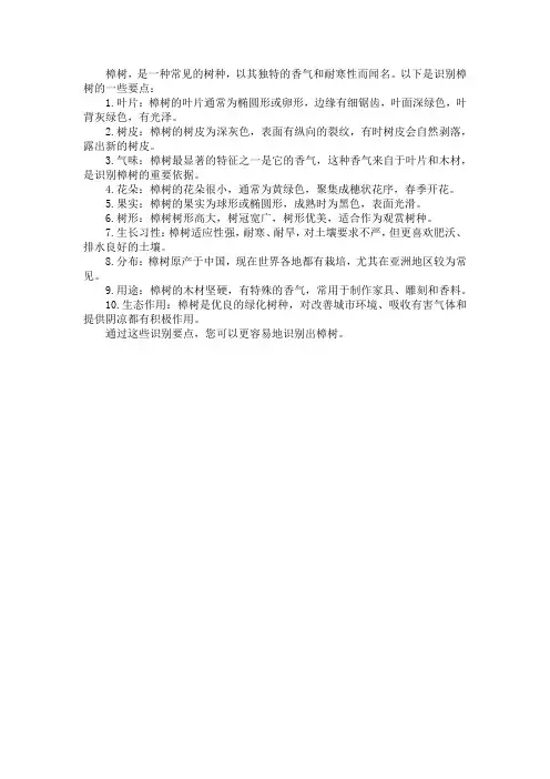 樟树识别要点