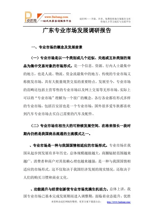 广东专业市场发展调研报告.doc