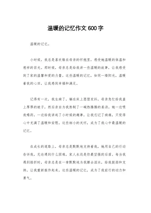 温暖的记忆作文600字