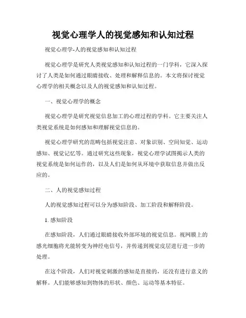 视觉心理学人的视觉感知和认知过程