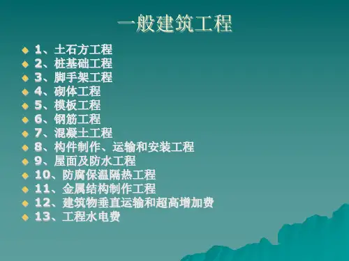 建筑工程预算工程量计算规则