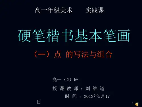 硬笔楷书基本笔画——点的写法与组合PPT幻灯片课件