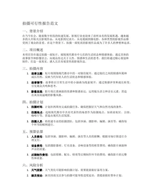 拍摄可行性报告范文