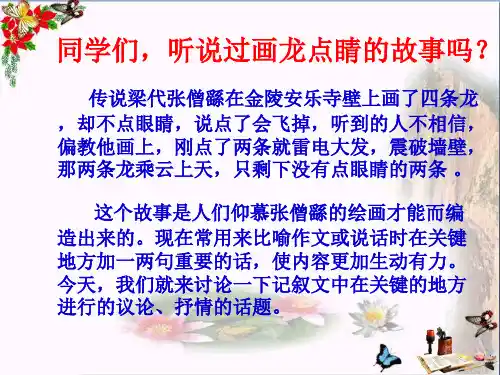 初中作文指导 记叙中穿插议论和抒情写作指导PPT课件