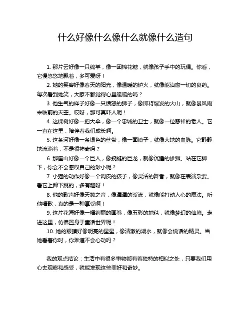 什么好像什么像什么就像什么造句
