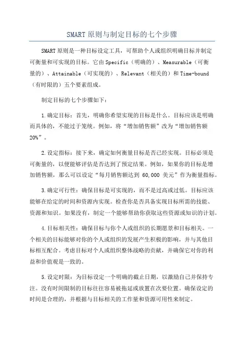 SMART原则与制定目标的七个步骤