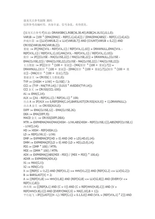通达信指标公式源码强龙买点参考副图 源码