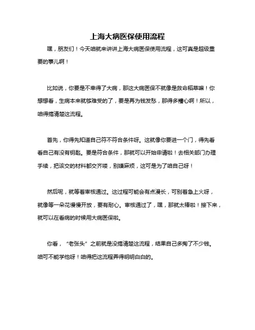 上海大病医保使用流程