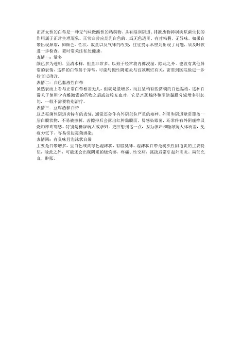 关注女性白带的七大疾病表情