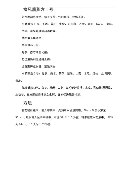 中药熏洗方