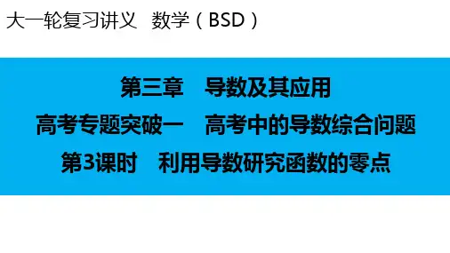 2024届新高考一轮复习北师大版 高考专题突破一  第3课时 利用导数研究函数的零点 课件(40张)