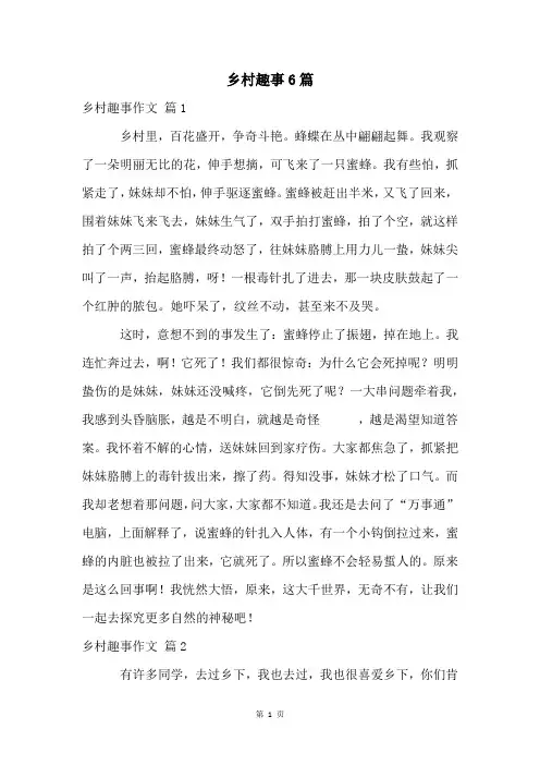 乡村趣事6篇