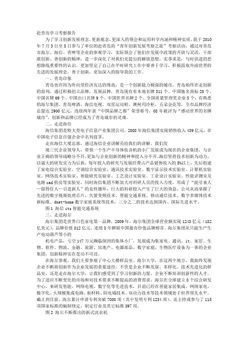 青岛考察报告