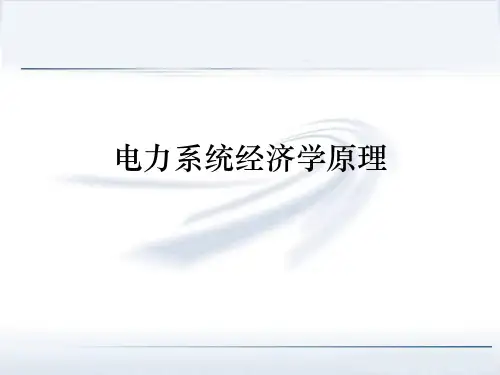 电力系统经济学原理(全套课件)