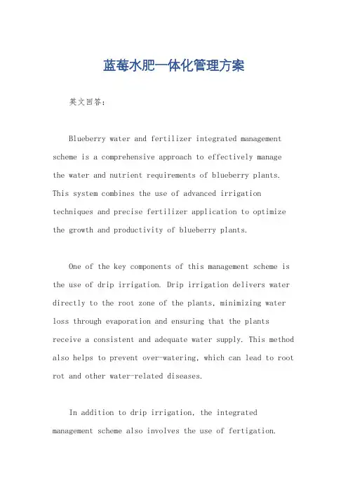 蓝莓水肥一体化管理方案