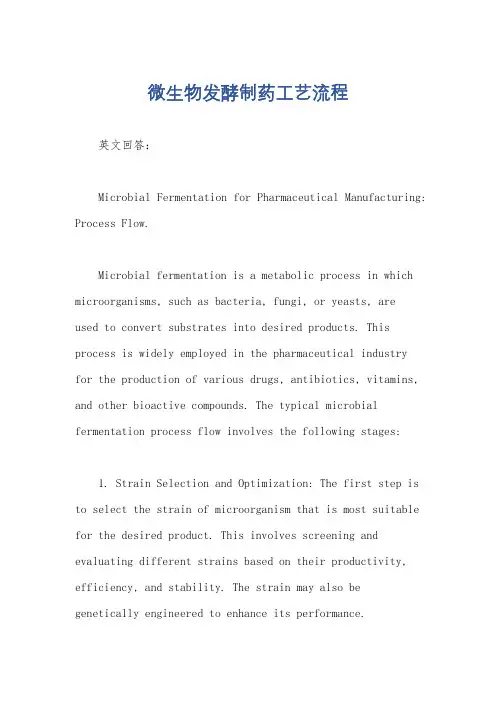 微生物发酵制药工艺流程