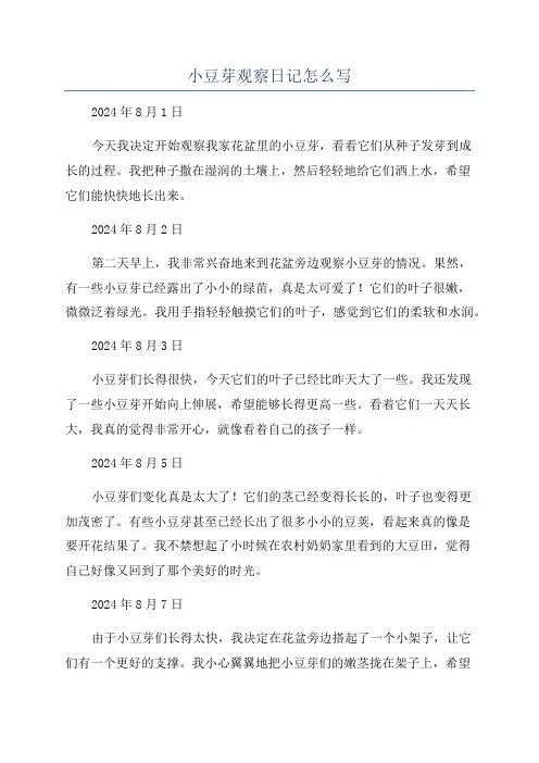 小豆芽观察日记怎么写