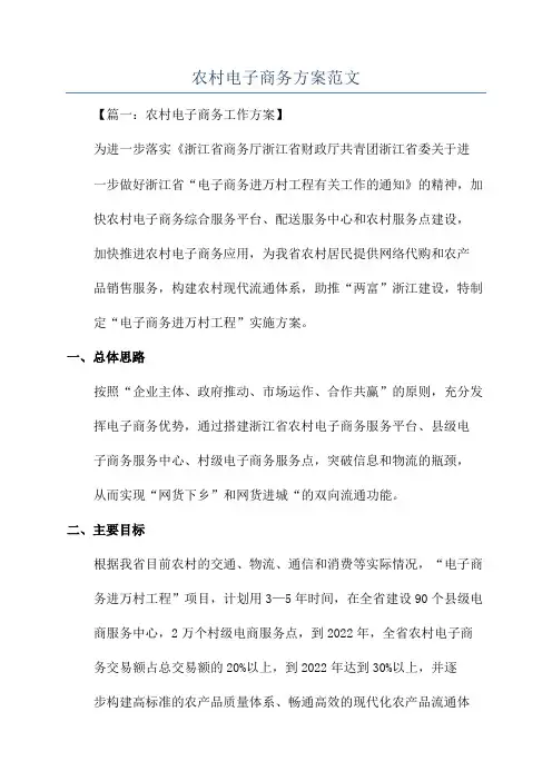 农村电子商务方案范文