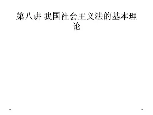 第八讲 我国社会主义法的基本理论