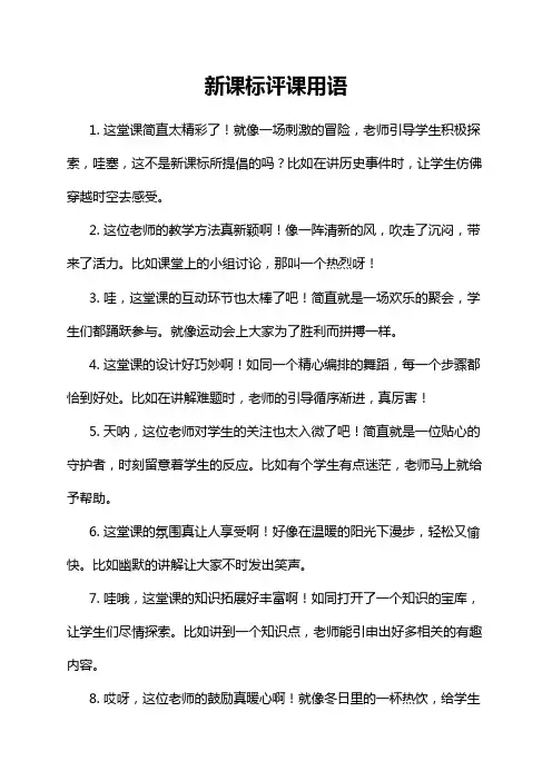 新课标评课用语