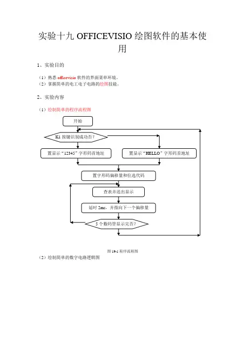 实验一  OFFICE VISIO绘图软件的基本使用