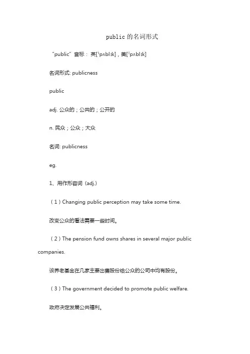 public的名词形式