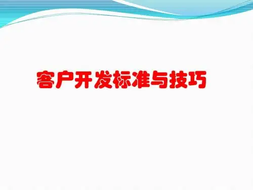 客户开发标准与技巧