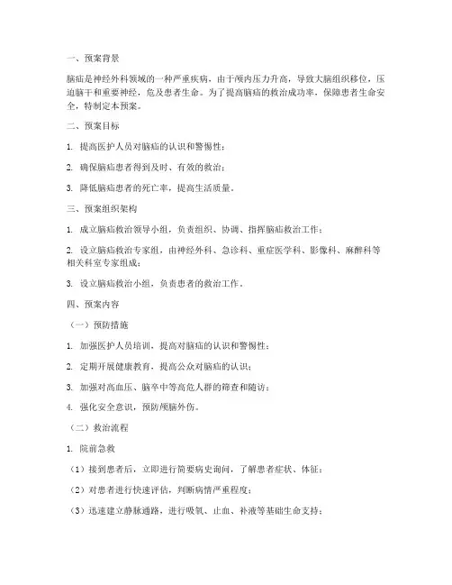 脑疝的紧急预案
