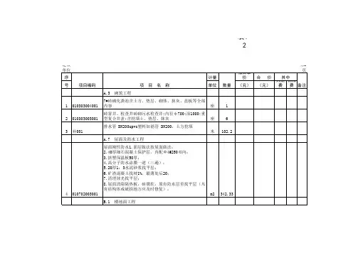 分部分项工程量清单-实例