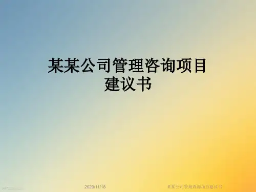 某某公司管理咨询项目建议书