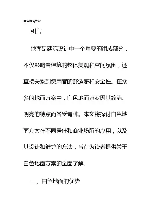 白色地面方案