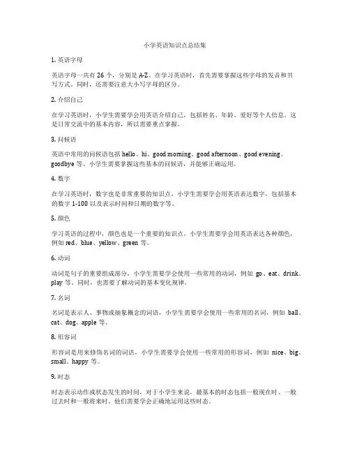 小学英语知识点总结集