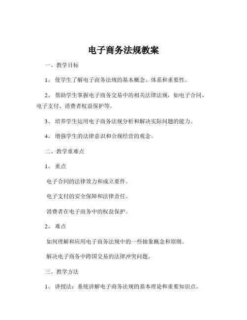 电子商务法规教案